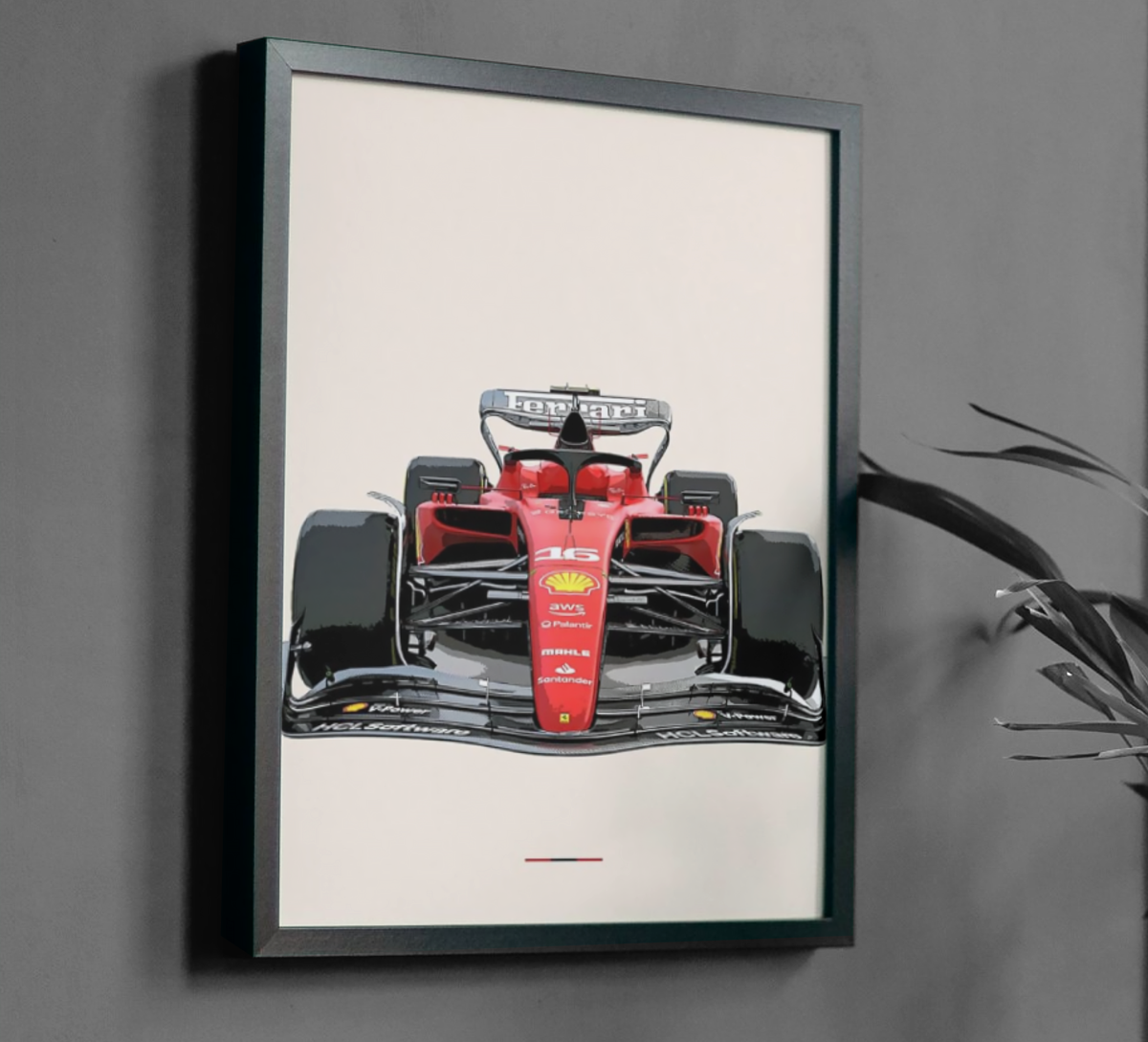 10 Classy Car Wall Art Prints Car wall art of a F1 Ferrari racing car.