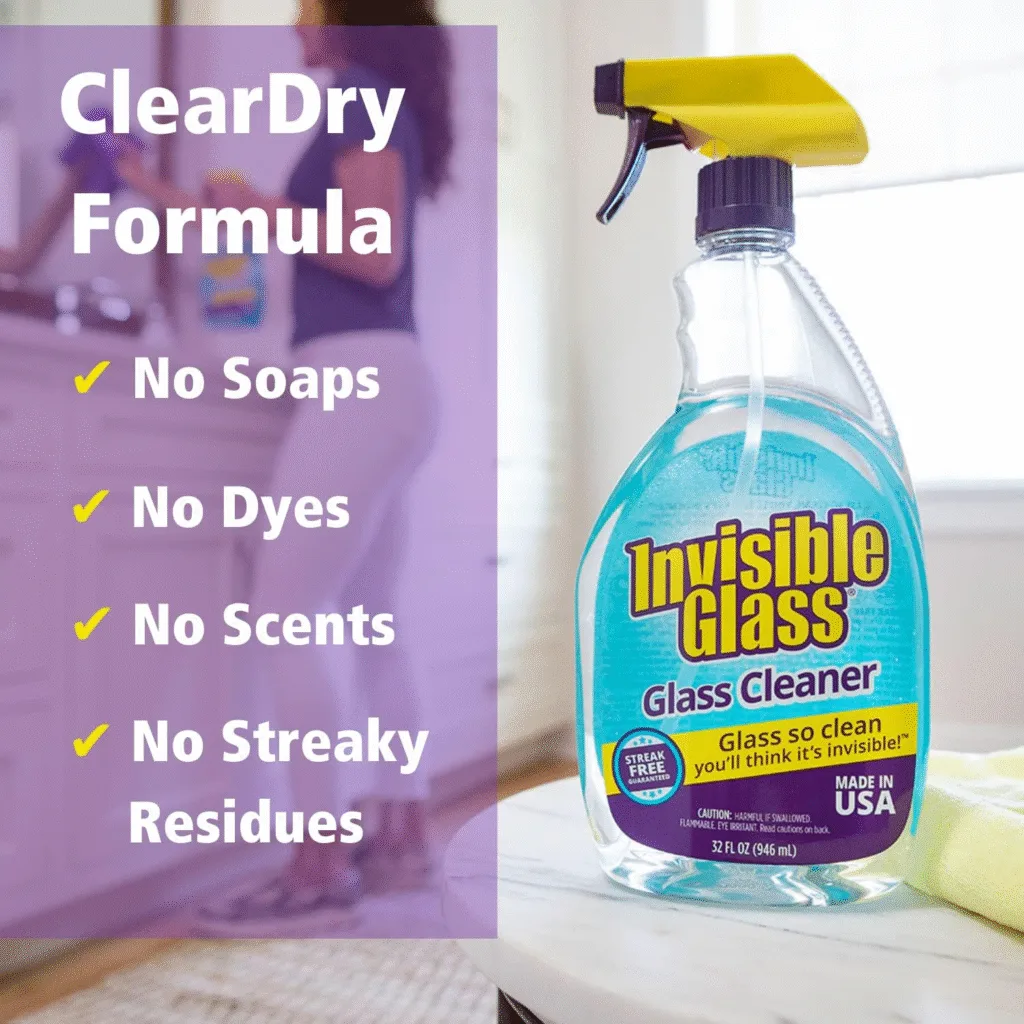 Invisible Glass Cleaner for tinted windows on white background