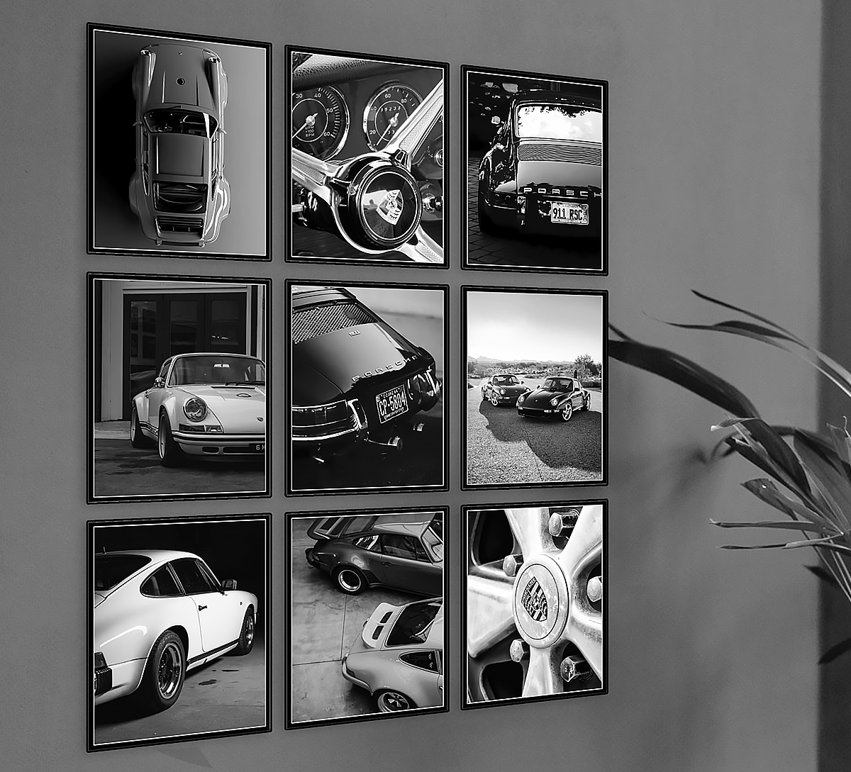 Car wall art set of Porsche sportscars.