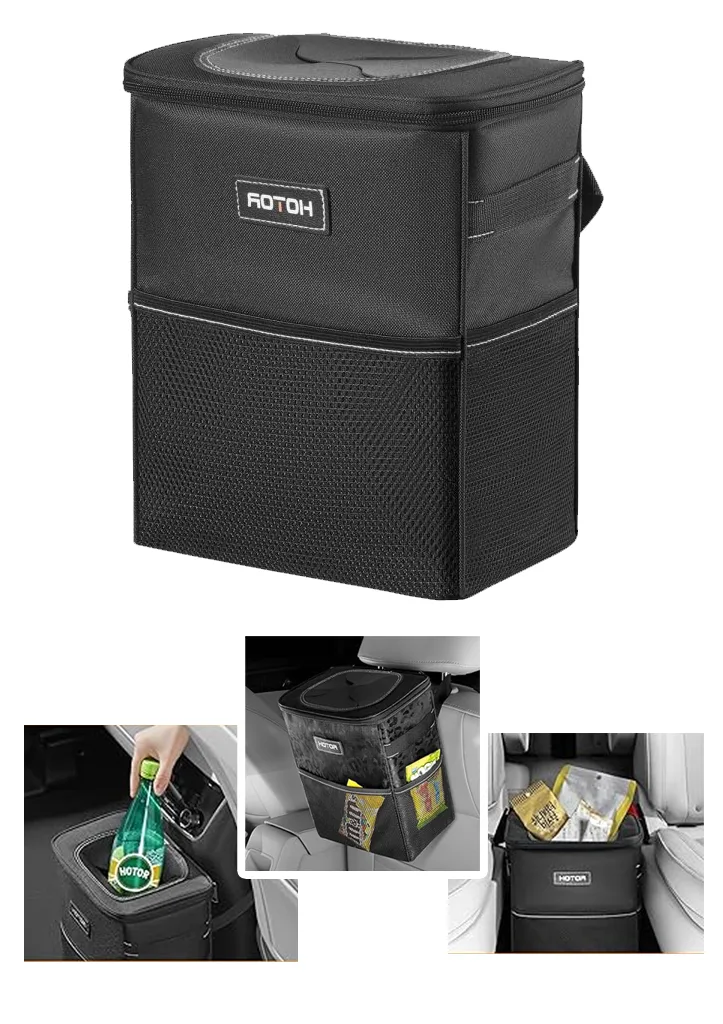 Amazon product card for Trash Can with Storage