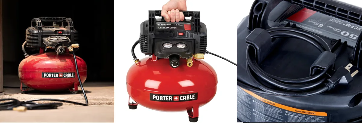 Amazon product card for Detailers Tier: PORTER-CABLE 6-Gallon Pancake Compressor