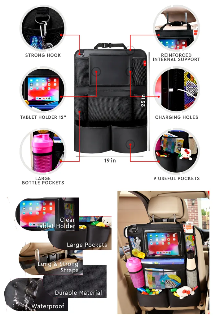 Amazon product card for Seat Back Car Organizer