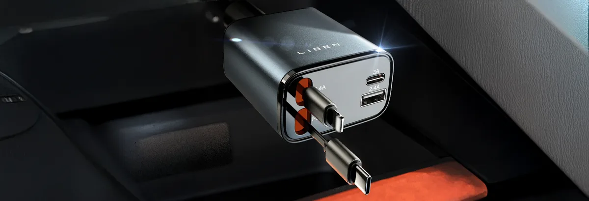 Lisen Retractable Car Charger for Gloss Logic's Best of Summer 2025 Gadgets.