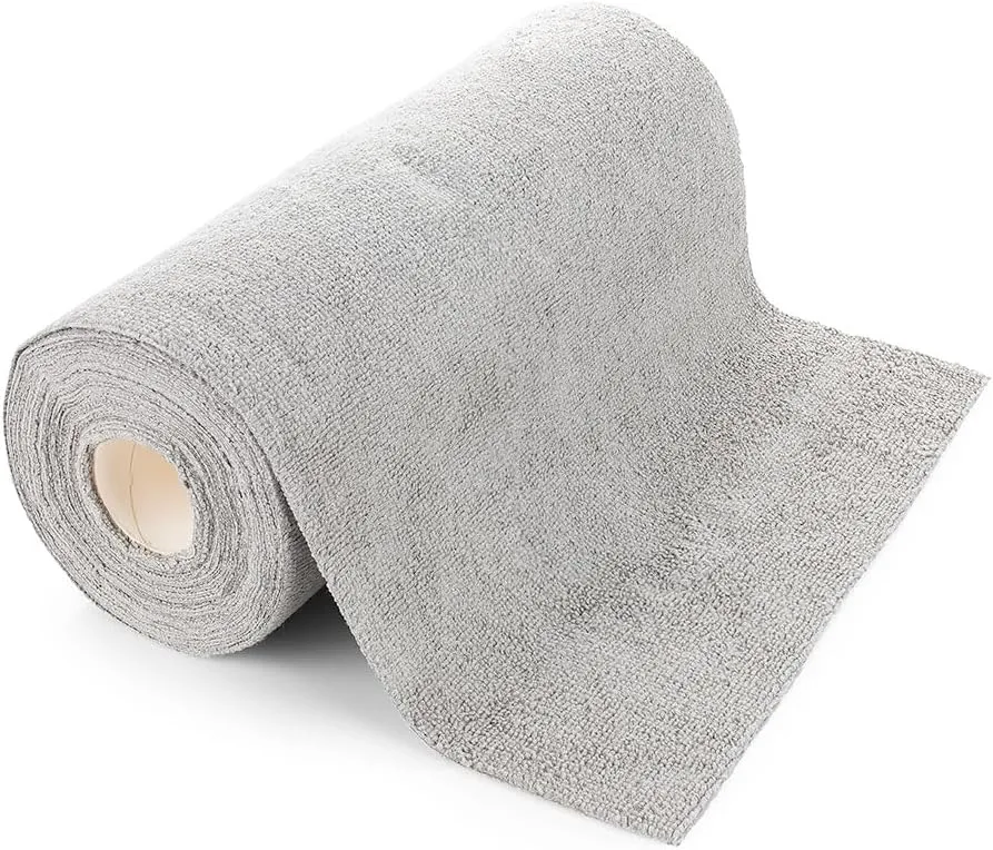 The Rag Company 200 GSM microfiber towels on white background