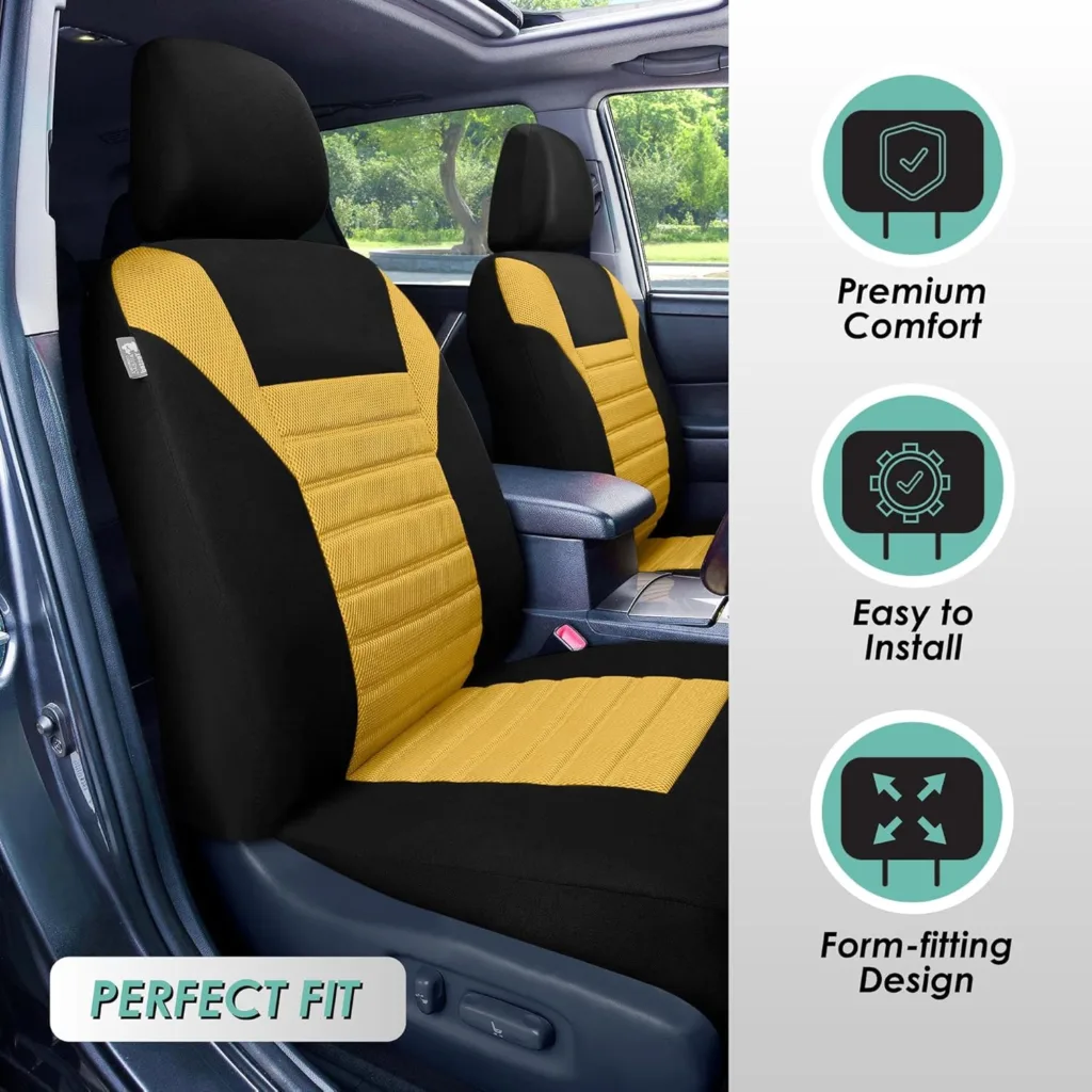 Pokémon Yellow Car Seat Covers on white background