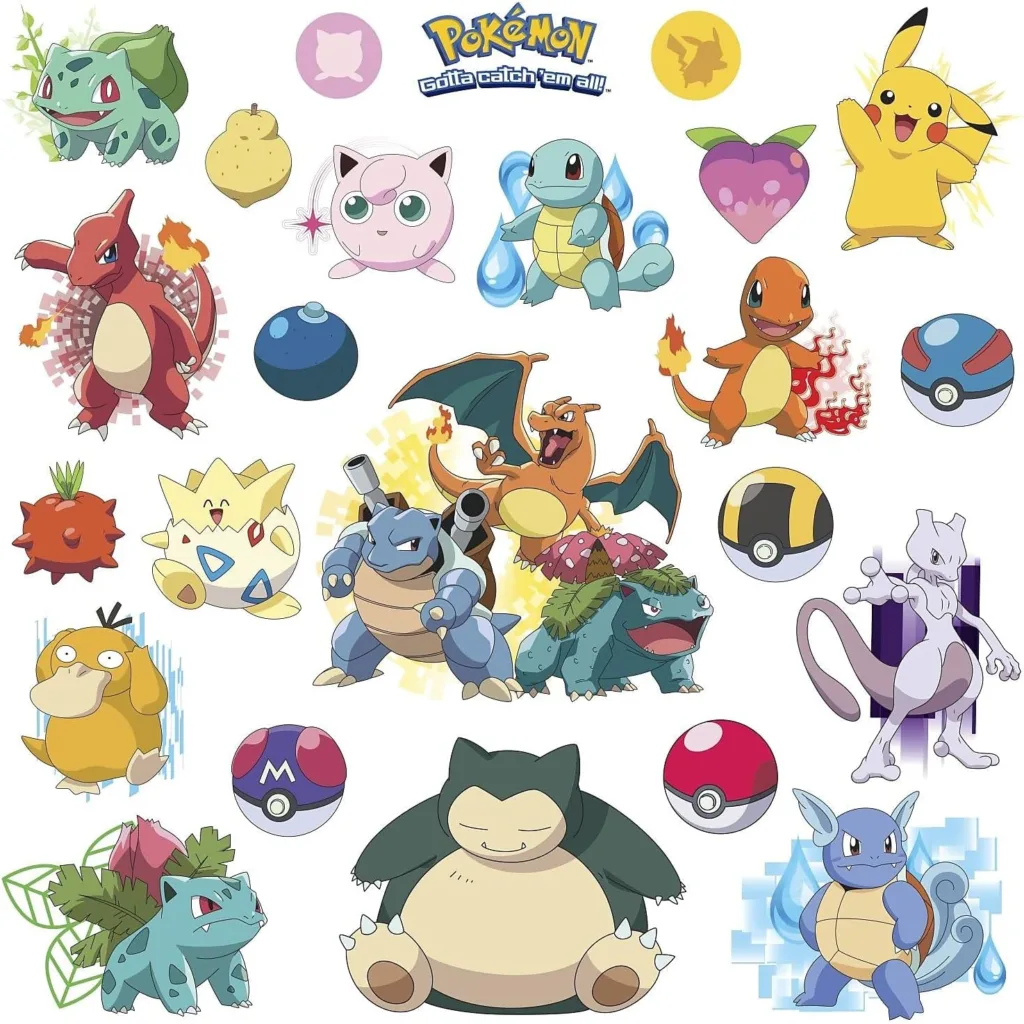 Pokémon Car Decals on white background