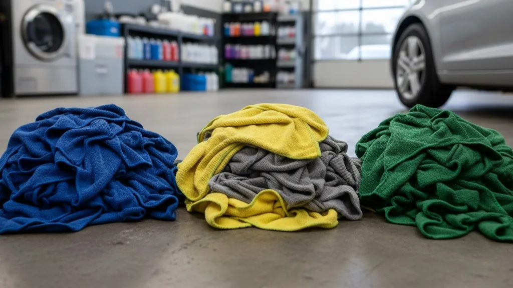 Segregate Towels by Use & Material Type on white background